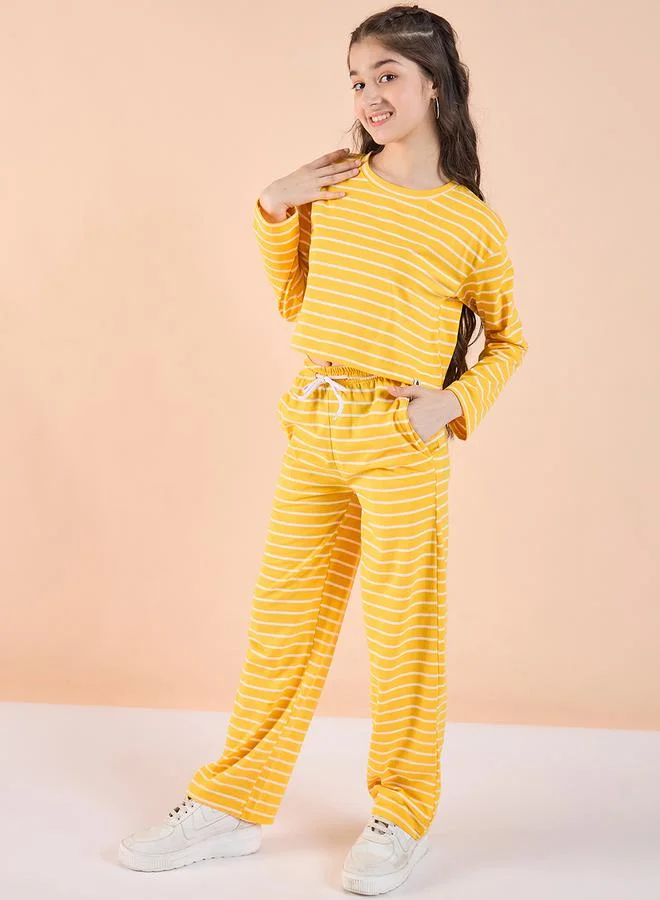 Stylo Bug Stylo Bug Striped Long Sleeve T-Shirt with Track Pants