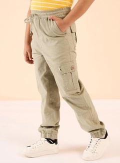 Stylo Bug Solid Drawstring Waist Cargo Joggers by Styli  - Image 3