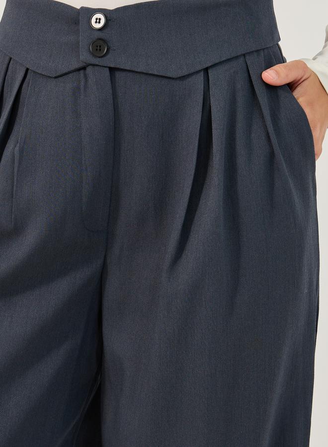 Styli Mid Rise Wide Leg Pleated Trousers  - Image 3