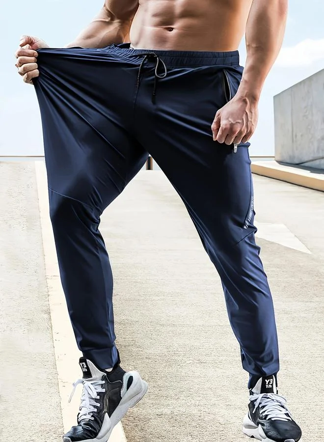 ستايلي Solid Drawstring Waist Track Pants with Zipper Pocket by Styli