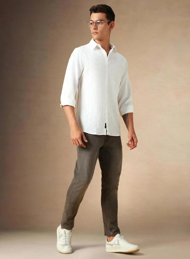 Dennis Lingo Dennis Lingo Button Down Collar Plain Casual Shirt