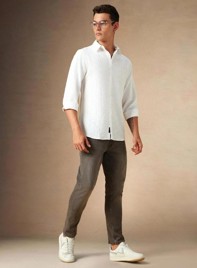 Dennis Lingo Button Down Collar Plain Casual Shirt by Styli  - Image 5