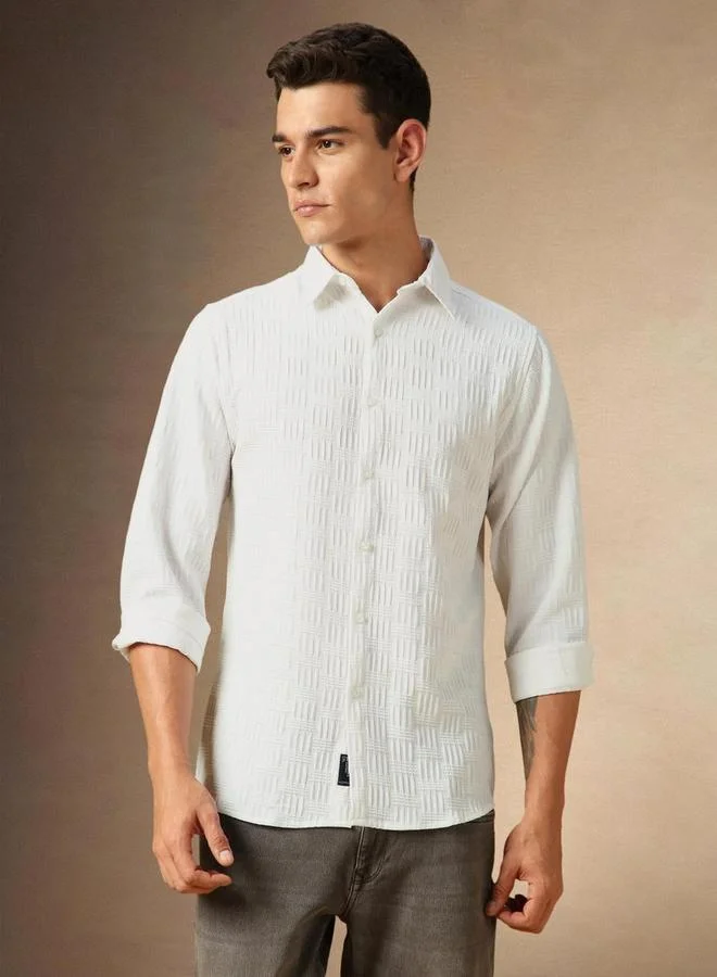 Dennis Lingo Dennis Lingo Button Down Collar Plain Casual Shirt