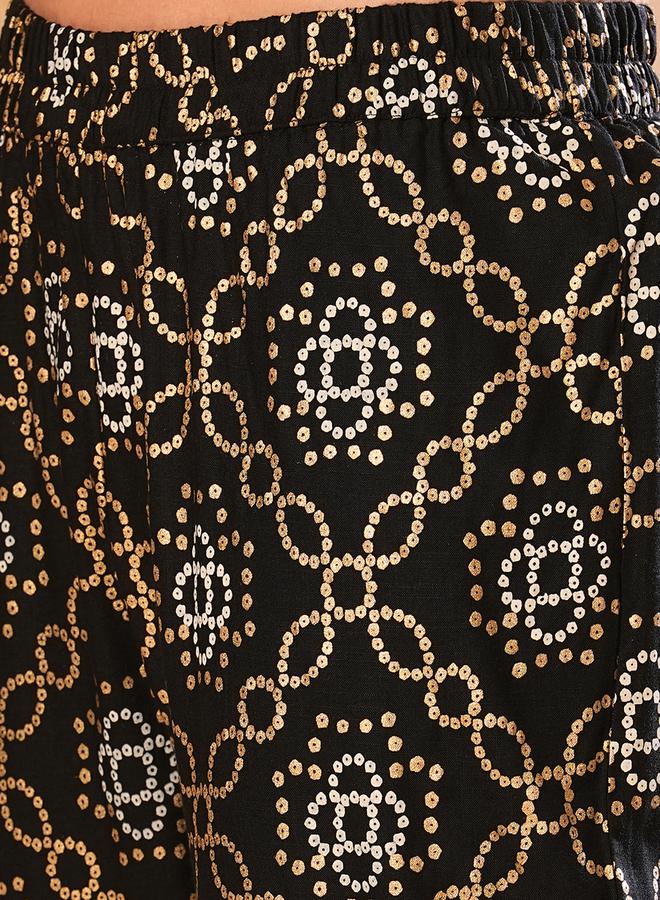 globus - Embroidered A-Line Kurta with Printed Pants and Dupatta Set by Styli - Image 1