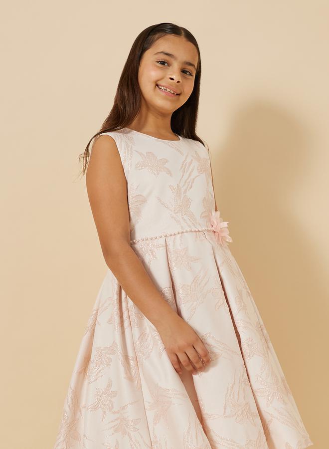 Styli Jacquard Round Neck Sleeveless Dress  - Image 3