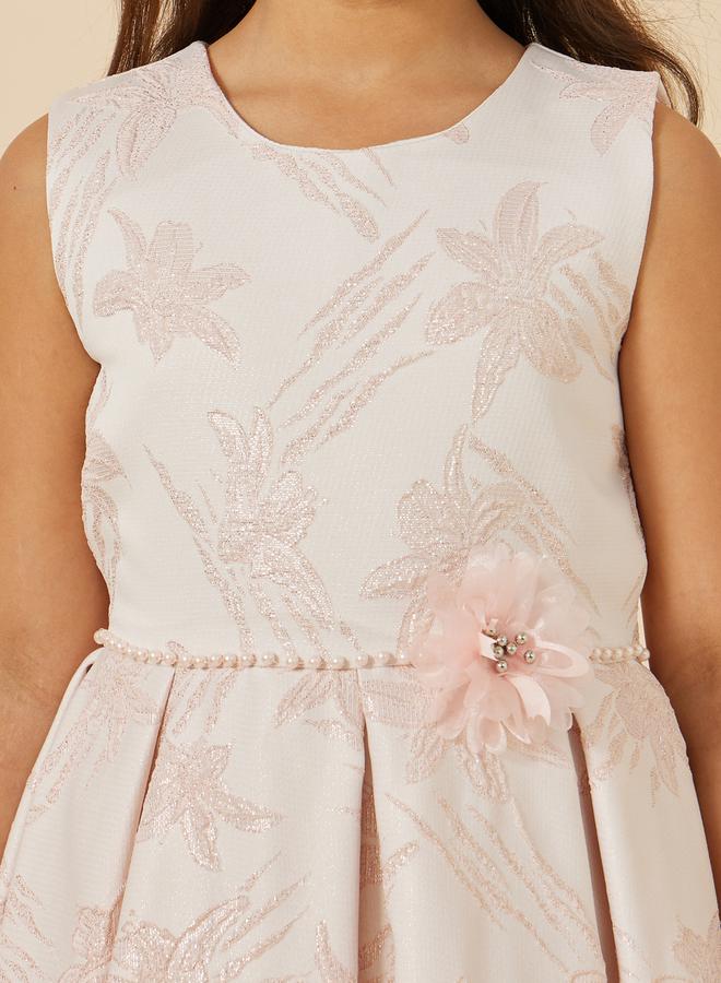 Styli Jacquard Round Neck Sleeveless Dress  - Image 4