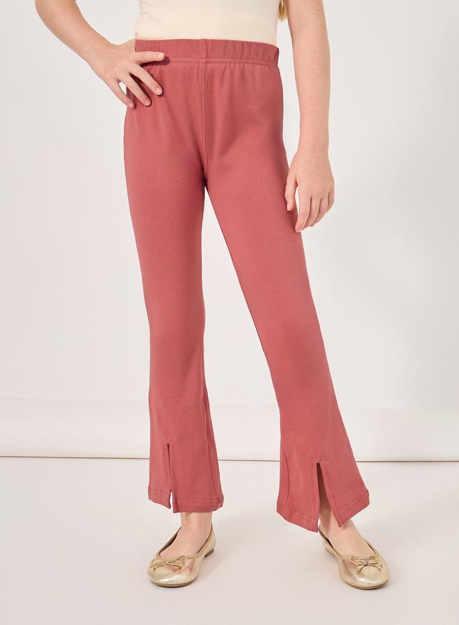 Styli Front Split Detail Solid Leggings  - Image 1