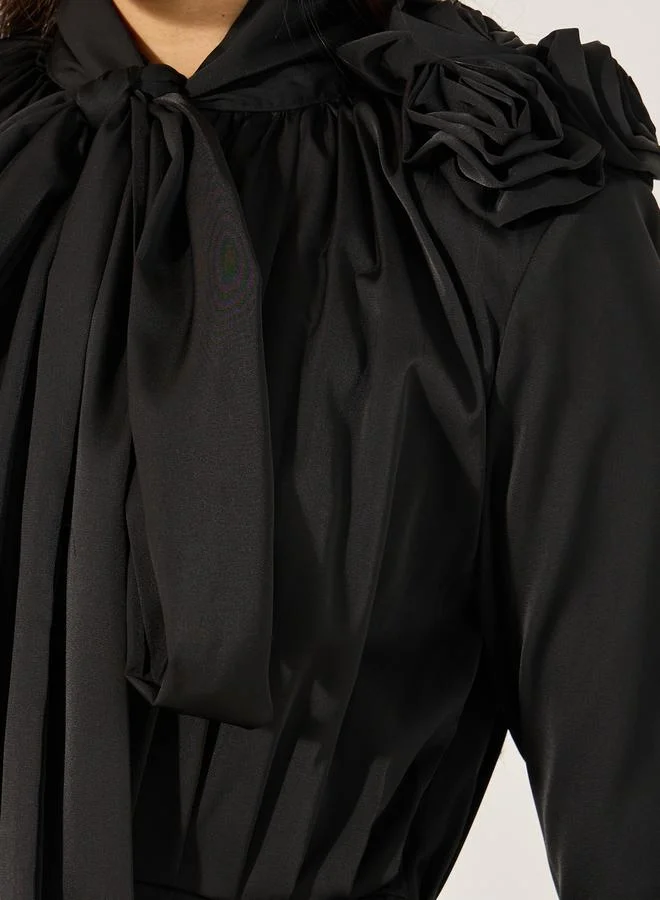 Styli Bow Neckline Dress