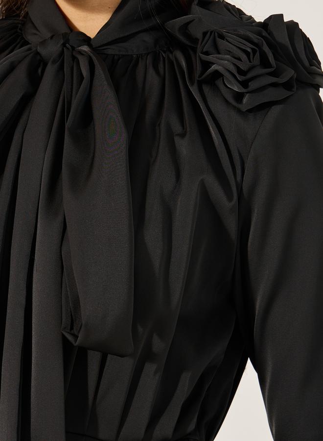 ستايلي فستان بياقة فيونكة - Image 4