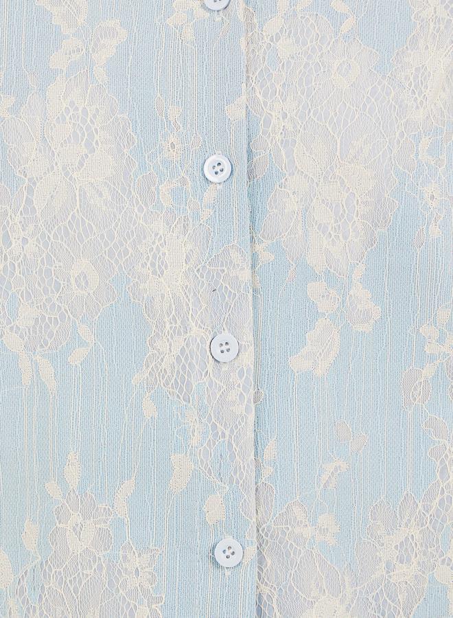Styli Lace Boxy Buttoned Top  - Image 4