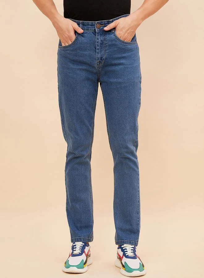 HIGH STAR Mid Rise Plain Regular Fit Jeans by Styli