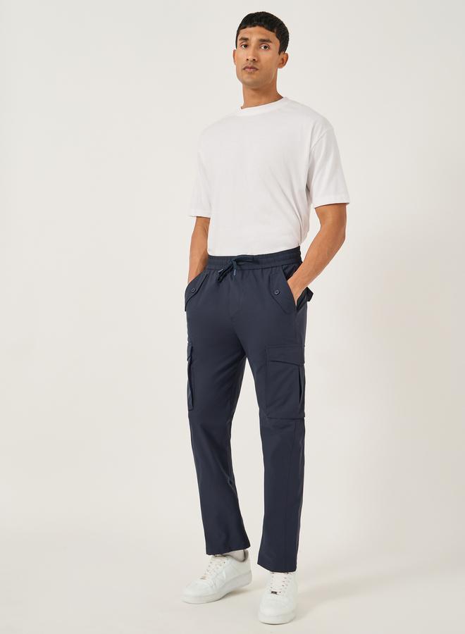Fort Collins Mid Rise Straight Fit Track Pant with Drawstring by Styli  - Image 3