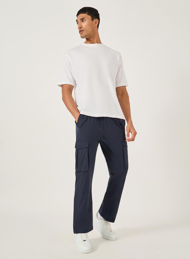 Fort Collins Mid Rise Straight Fit Track Pant with Drawstring by Styli  - Image 2
