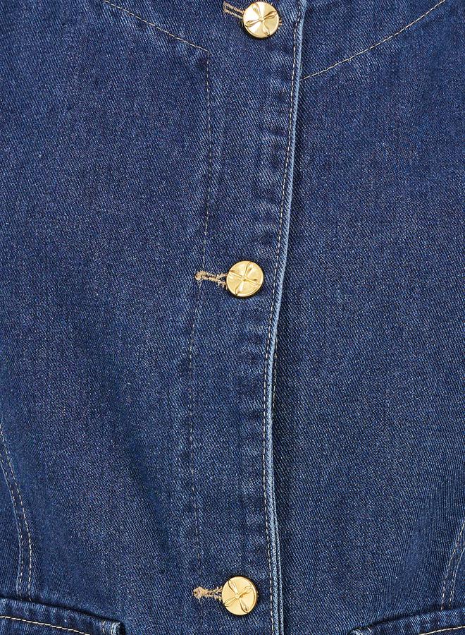 Styli Denim Waistcoat with Pocket Detail - Image 3