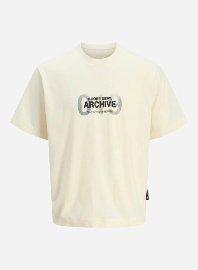 جاك اند جونز Slogan Print Crew Neck T-Shirt