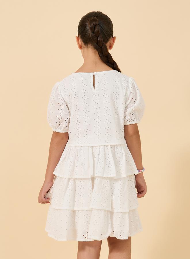 Styli Schiffli dress with Tiers - Image 4