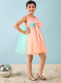 Stylo Bug Solid Bow Detail Sleeveless A-Line Dress by Styli  - Image 4