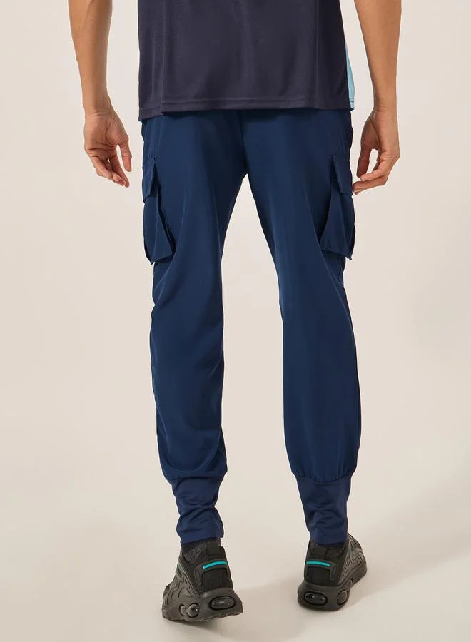 Styli Solid Woven Cargo Fit Running Trackpants