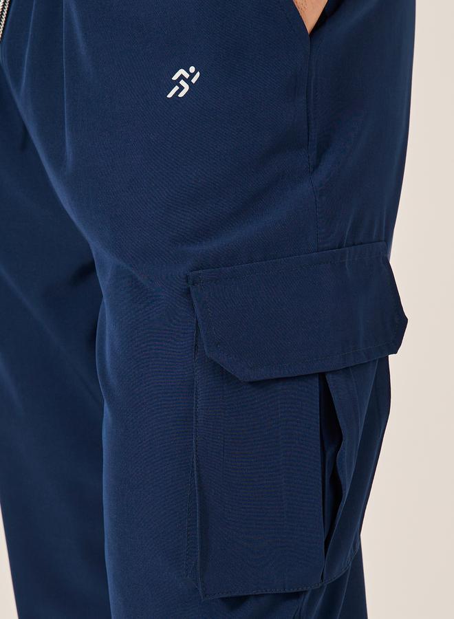 Styli Solid Woven Cargo Fit Running Trackpants  - Image 4