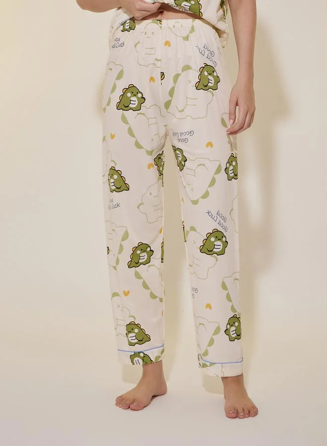 Take Two Dinosaur Print Short Sleeve Shirt, Shorts and Pyjama Set