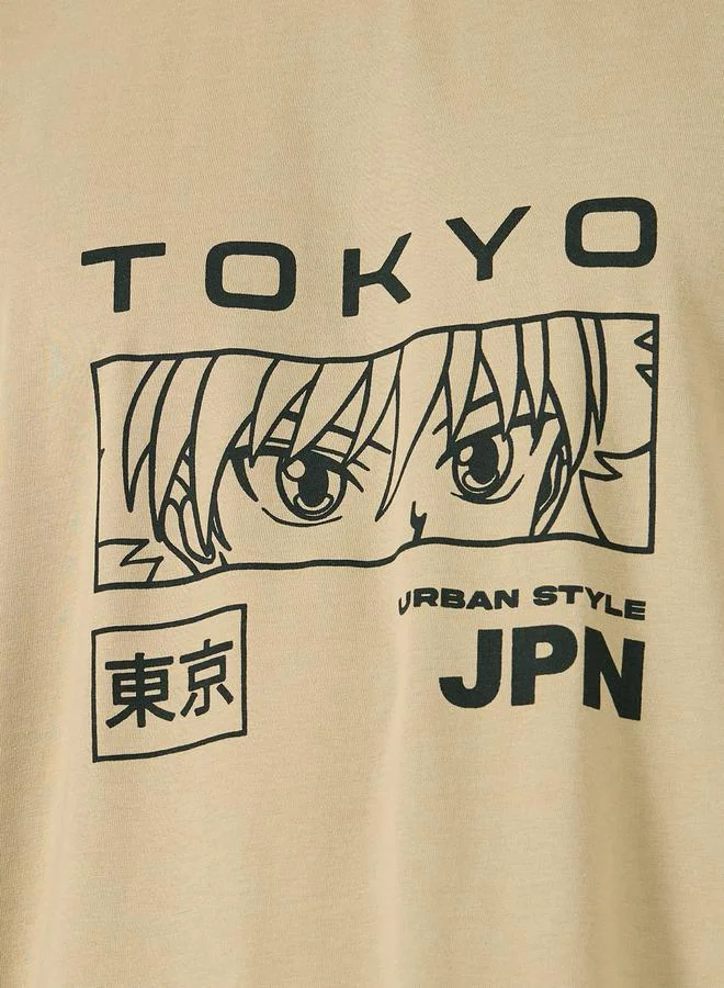 Styli Tokyo Graphic Print Short Sleeve Oversized T-Shirt