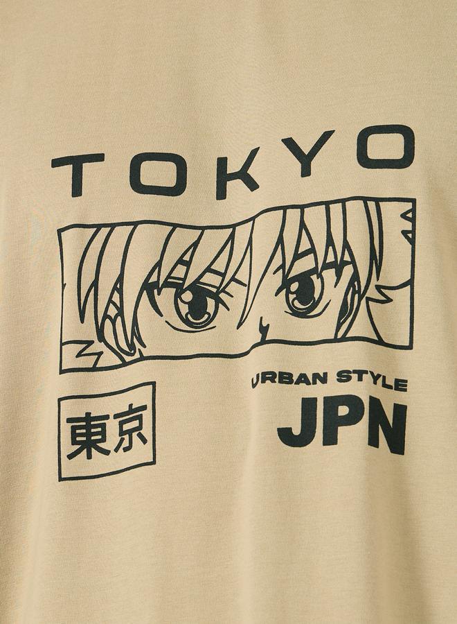 Styli - Tokyo Graphic Print Short Sleeve Oversized T-Shirt - Image 1