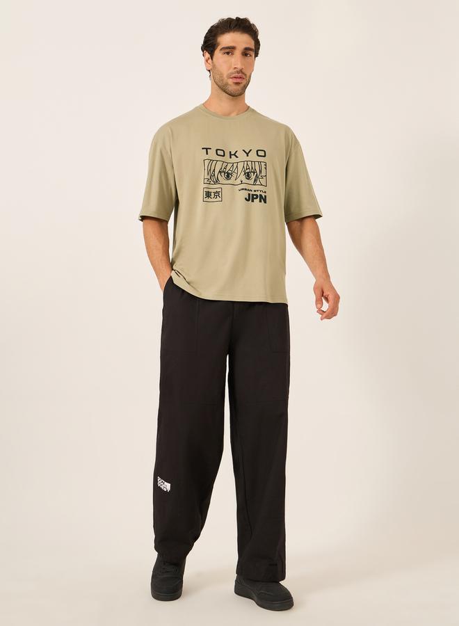 Styli - Tokyo Graphic Print Short Sleeve Oversized T-Shirt - Image 1