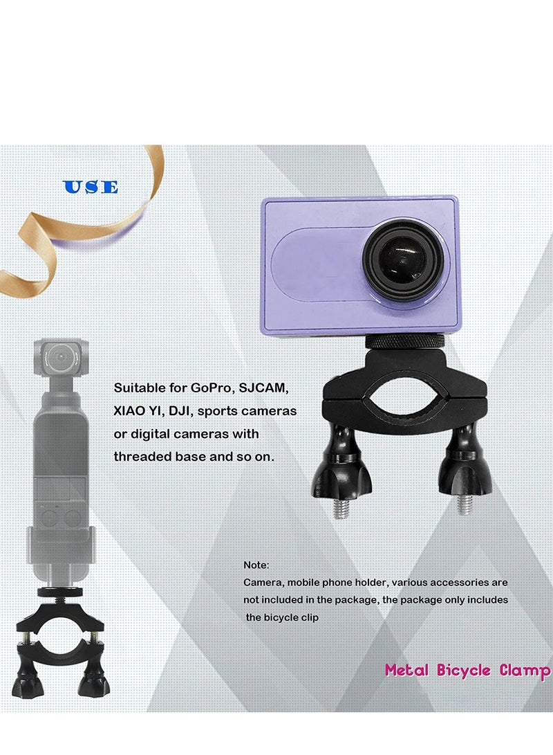 Generic Bike Camera Mount, Bicycle/Motorcycle Bracket with 1/4 Screw Adapter for OSMO Action, Gopro 7 6 5 4, SJCAM, XiaoYi Action Cameras, Handlebars Diameter of 1.3 3.2cm  - Image 5