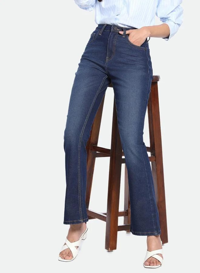 دينيس لينغو Bootcut High-Rise Clean Look Light Fade Stretchable Jeans