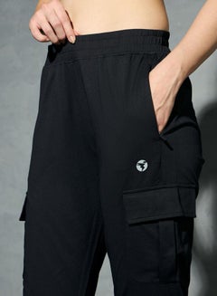 Technosport Logo Print 4-Way Stretch Joggers by Styli  - Image 5