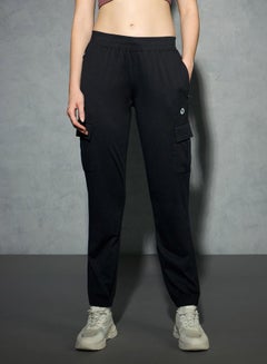 Technosport Logo Print 4-Way Stretch Joggers by Styli  - Image 4