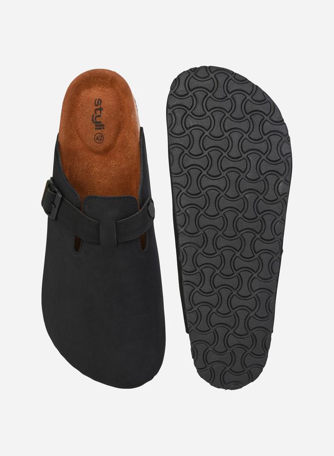 Styli - Suede Clogs with Buckle Detail - Image 1