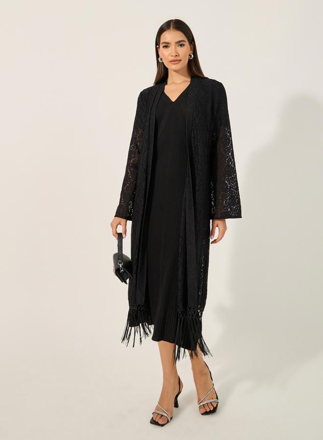 Styli MIDI LENGTH LACE KIMONO WITH FRINGES 120 CM  - Image 1