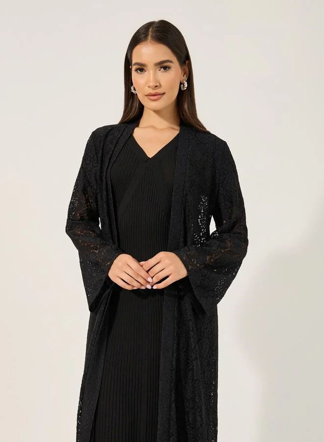 Styli MIDI LENGTH LACE KIMONO WITH FRINGES 120 CM