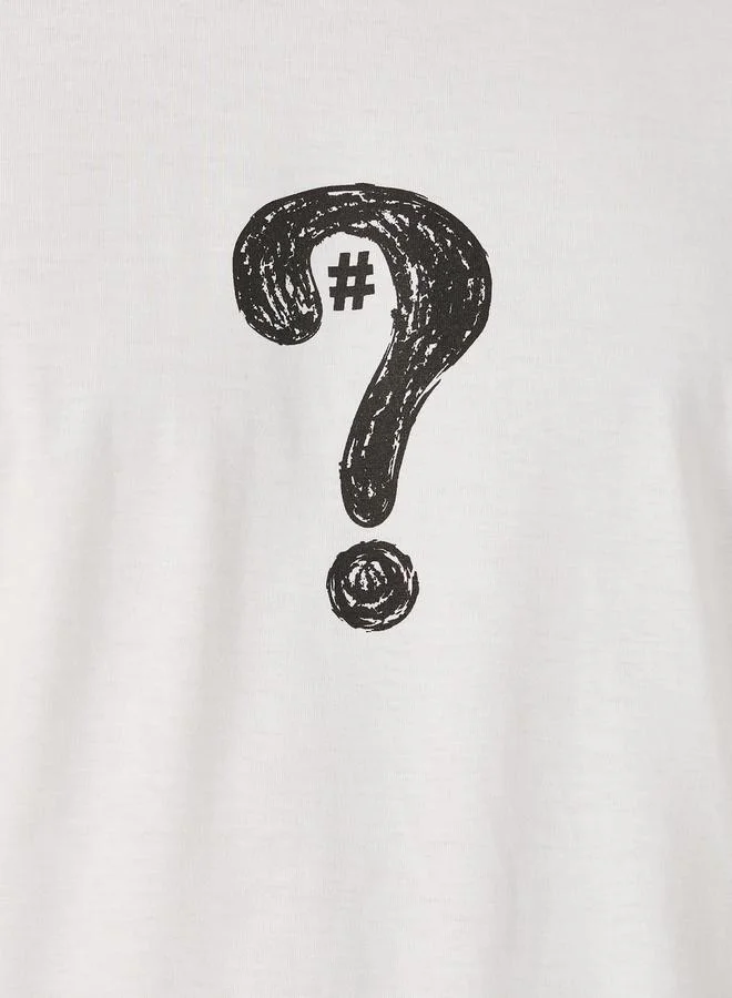 Styli Question Mark Graphic Print Oversized T-Shirt