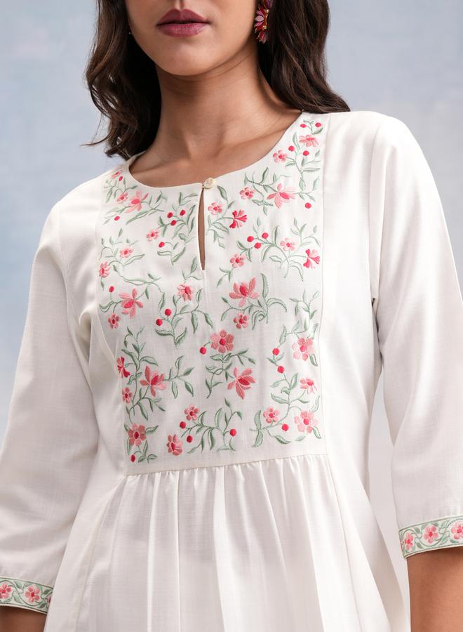 Vishudh - Floral Embroidered A-Line Kurta by Styli - Image 1