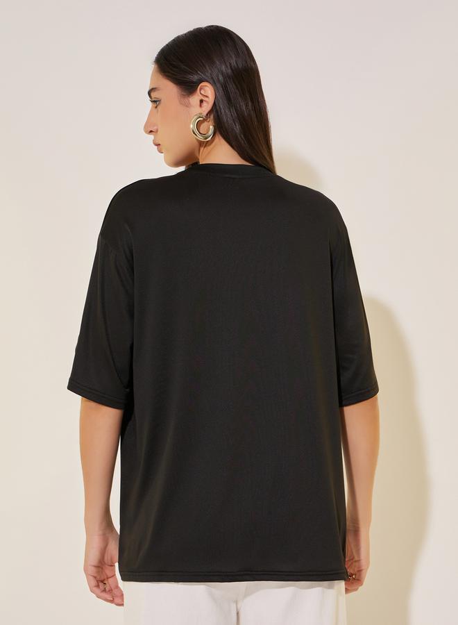 Take Two Round Neck Sleeve Embroidered Detail T-Shirt  - Image 4