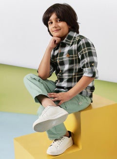 Stylo Bug Checked Roll-Up Sleeve Shirt by Styli  - Image 2