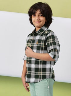 Stylo Bug Checked Roll-Up Sleeve Shirt by Styli  - Image 3