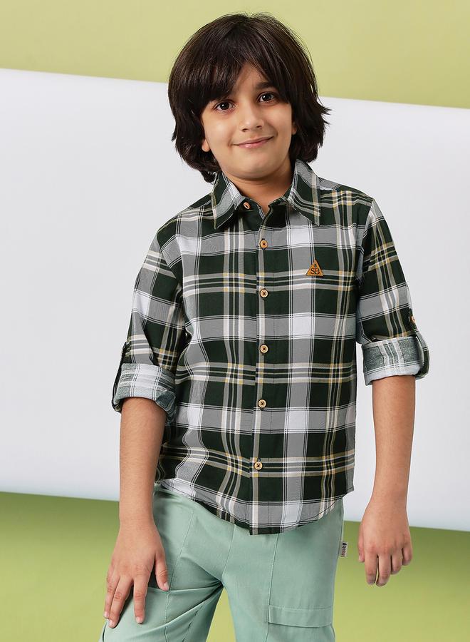 ستايلو بج قميص بأكمام ملفوفة كاروهات من ستايلي - Image 1