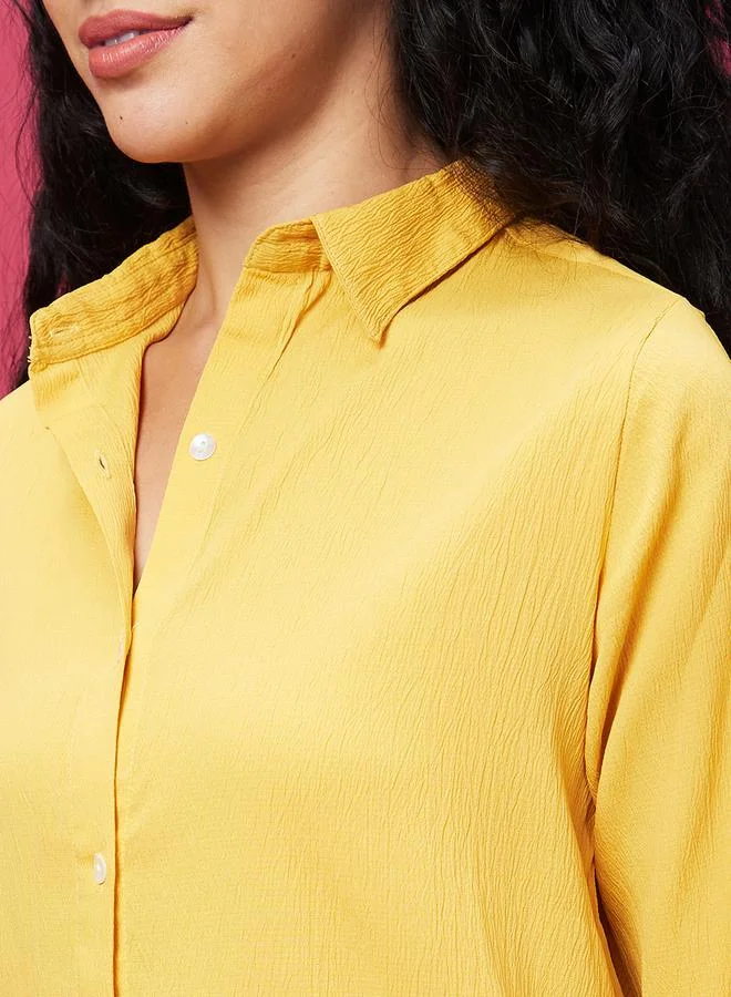 جلو باص Solid Long Sleeve Shirt and Pants Co-Ords by Styli