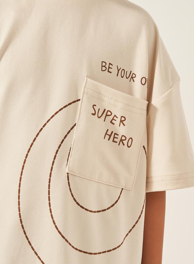 Styli Oversized Placement Printed T-Shirt with Pocket - Image 3