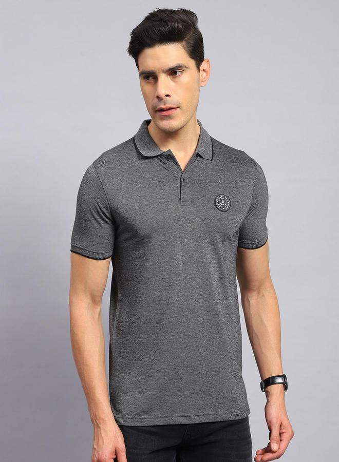 Rock.it Men Grey Cotton Blend Polo TShirt - Image 1