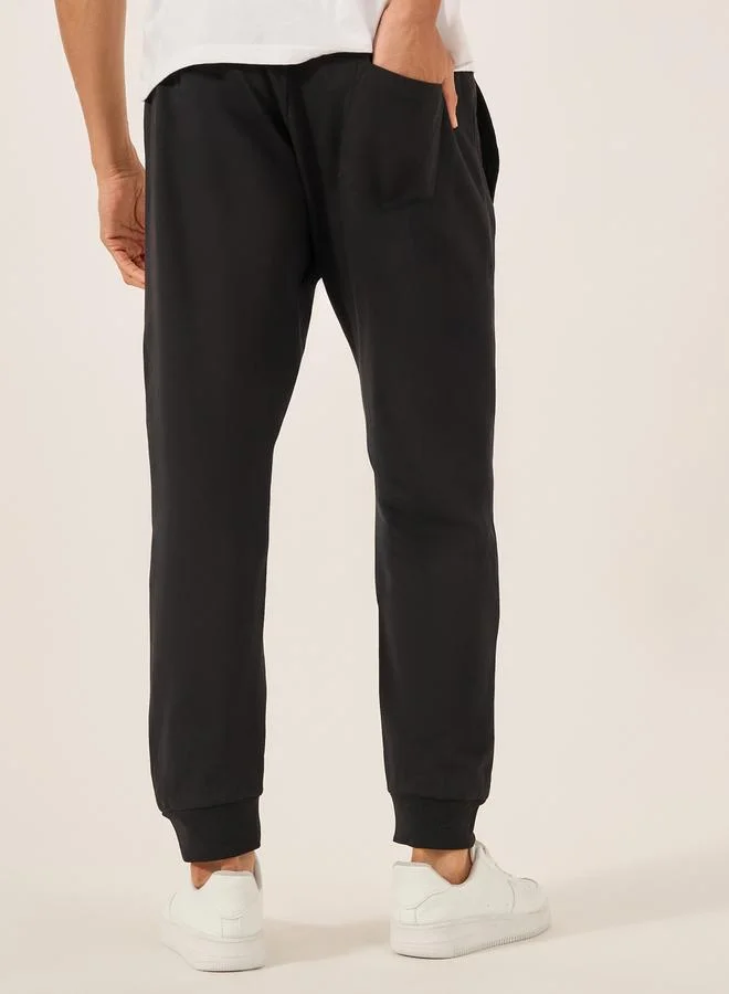 Styli Slim Fit Fleece Joggers with Drawstring
