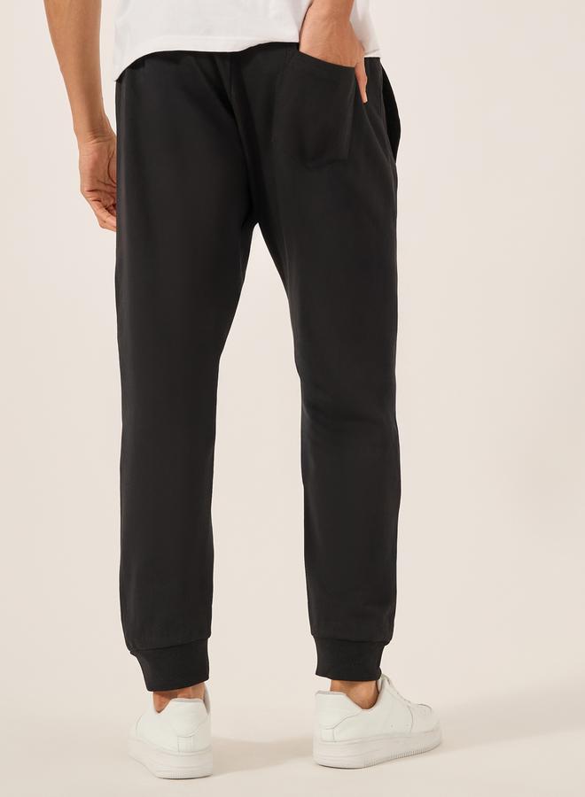 Styli Slim Fit Fleece Joggers with Drawstring  - Image 4