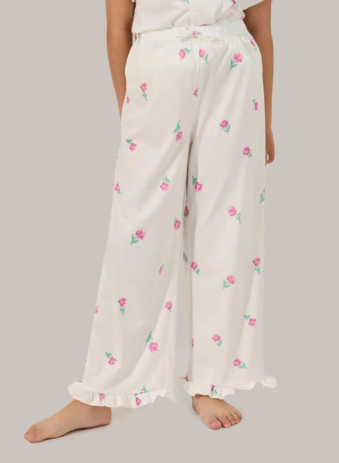 Styli Floral Printed Button Front Pyjama Set