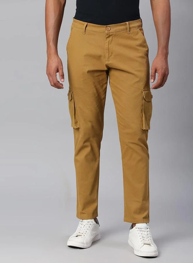 دينيس لينغو Cotton Tapered Fit Cargos Trousers by Styli