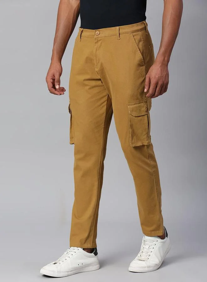 دينيس لينغو Cotton Tapered Fit Cargos Trousers by Styli
