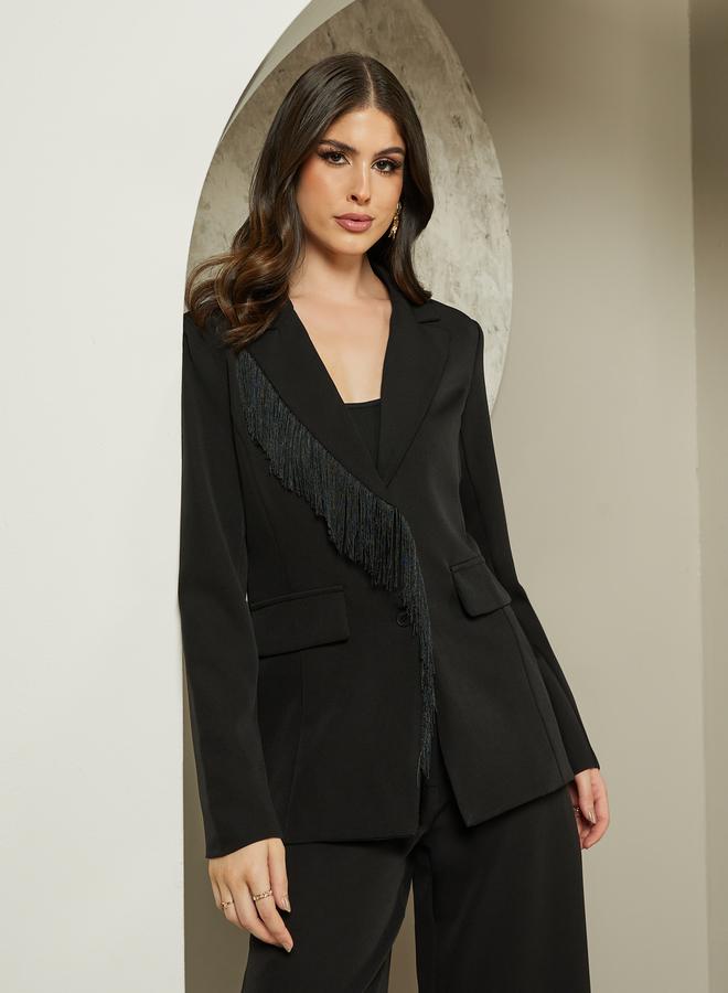 Styli Solid Single Breasted Blazer  - Image 2