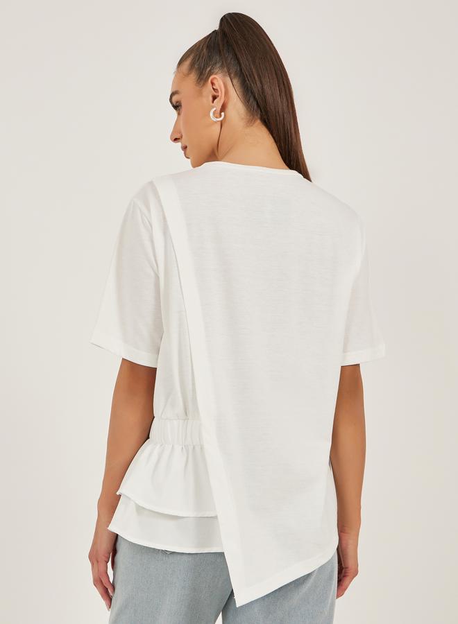 Styli Solid Ruffled Boxy T-Shirt - Image 4